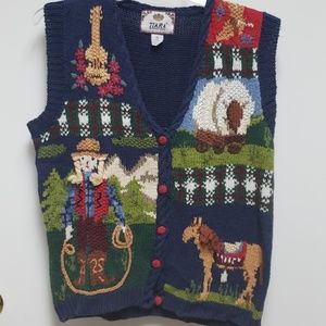 🎄Tiara International | cowgirl sweater vest
